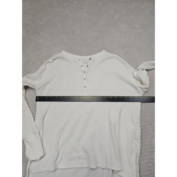 Aerie Offline Shirt Womens Small Waffle Knit Oversized Hi Low Hem - Picture 3 of 7